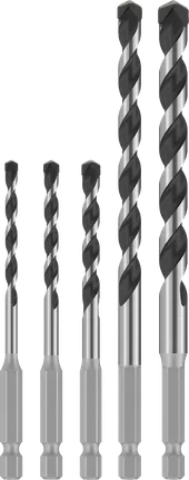 „Bosch PRO HEX-5“ grąžtų rinkinys, 5 dydžiai, skirti metalo gręžimui.